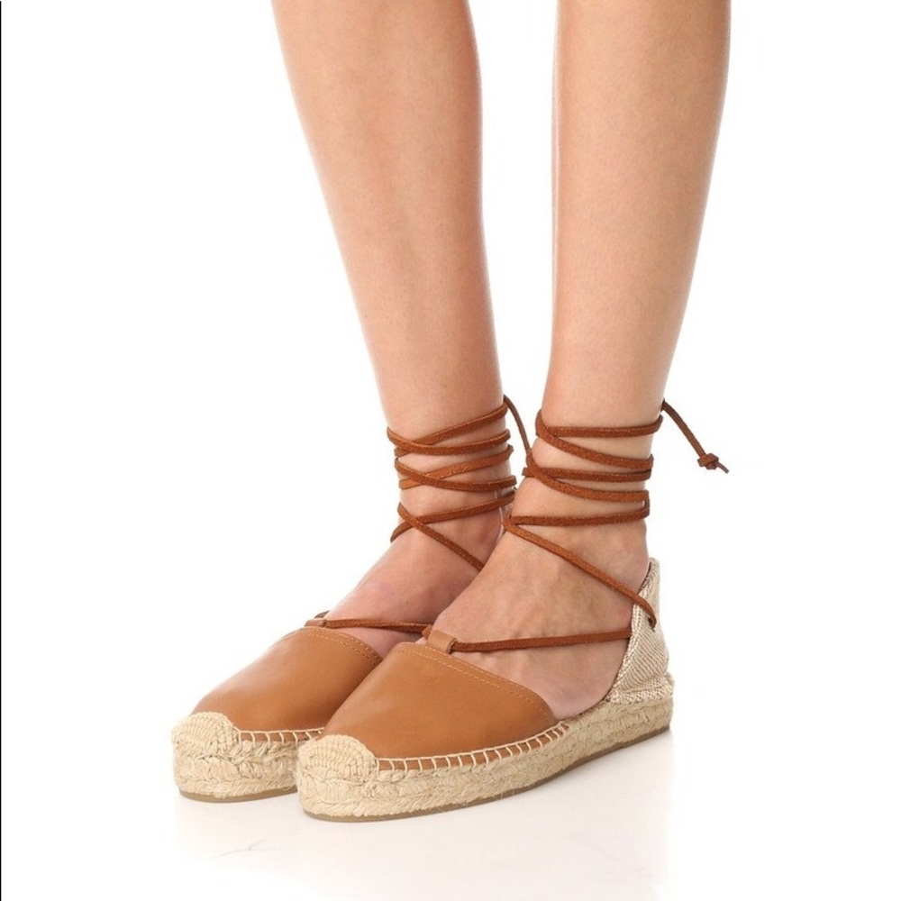 Soludos Platform Brown Leather Gladiator Sandal